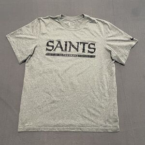 Nike New Orleans Saints Shirt Mens XL Gray On Field Apparel Dri Fit NFL Football
